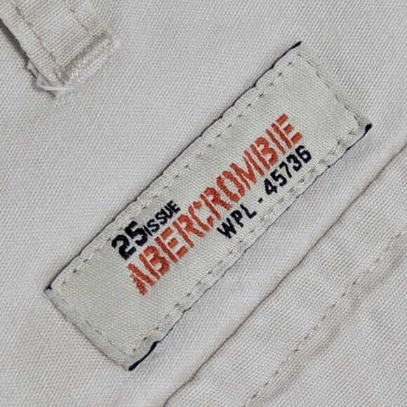 Vintage Abercrombie and Fitch Wide Leg Khaki Pants Twill Patch Pocket Low Rise - Picture 4 of 5